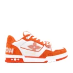Louis Vuitton Trainer Low 'Velcro Strap - Orange Monogram Denim'