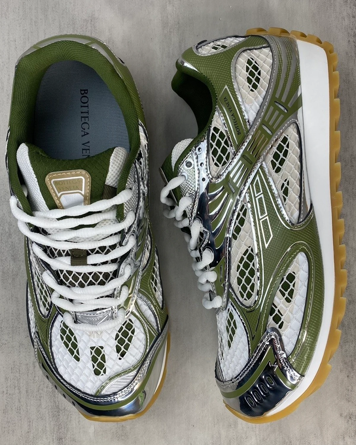 Kivny Orbit Metallic Net Runner Sneakers In Limone
