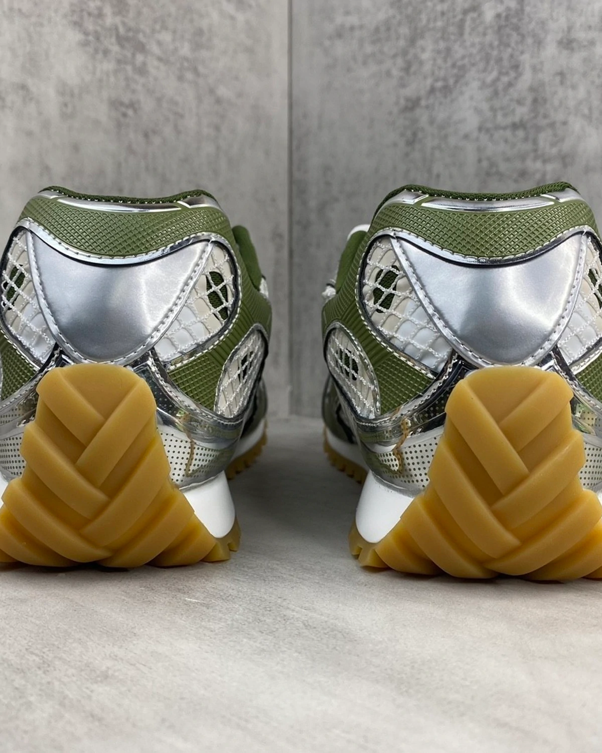 Kivny Orbit Metallic Net Runner Sneakers In Limone