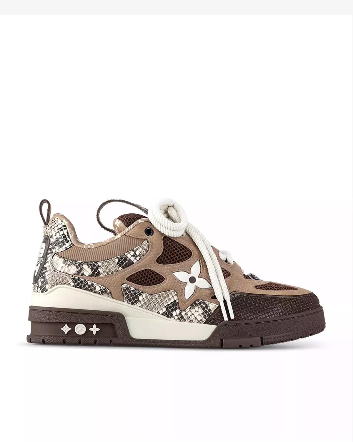 All-categories, LOUIS VUITTON, MEN Louis Vuitton Skate Sneaker ‘Brown Python Embossed Mesh’